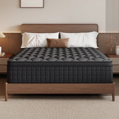 gunugu 12 inch King Hybrid Mattress in a Box, Cooling Gel Memory Foam Mattress with Individually Wrapped Pocket Coils, Medium Firm