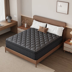 gunugu 12 inch King Hybrid Mattress in a Box, Cooling Gel Memory Foam Mattress with Individually Wrapped Pocket Coils, Medium Firm