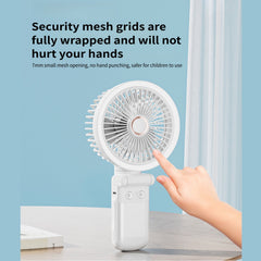 New 9000mAh 4-Speed Oscillating LED Desk Fan,Portable Stroller Fan/Foldable Hanging Clip Fans,Handheld Fans,Personal Rechargeable Small Fan for Home Travel Camping,11inch,Beige