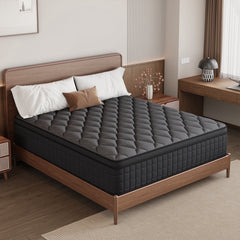 gunugu 12 inch King Hybrid Mattress in a Box, Cooling Gel Memory Foam Mattress with Individually Wrapped Pocket Coils, Medium Firm