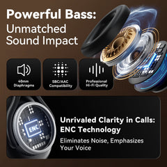 Active Noise Cancelling Headphones,60H Playtime Bluetooth 6.0 Wireless Headphones with Hi-Res Audio, Over Ear Headphones with Microphone, Deep Bass,Comfort Fit,Foldable Headset for Travel Office Game